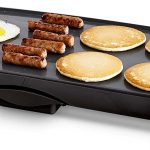 GreenLife 3-in-1 Breakfast Maker Station， Healthy Ceramic Nonstick Dual Griddles for Eggs Meat and Pancakes， 2 Slice Toast Drawer， Easy-to-use Timer， Turquoise